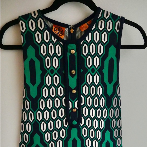 Tory Burch Dresses & Skirts - Tory Burch Navy, Green, white silk knit dress